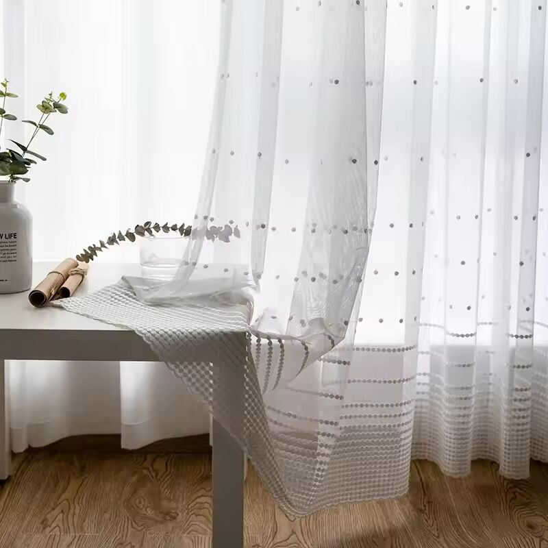 Modern Minimalist Polka Dot Curtains For Bedrooms, High-Quality White Curtains For Luxurious Living Rooms, Curtains For Windows
